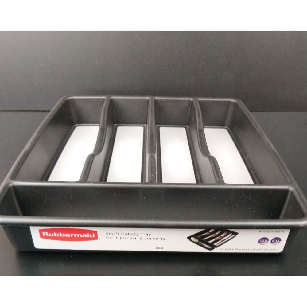 Rubbermaid No-Slip Small Cutlery Tray 5 Slot Black